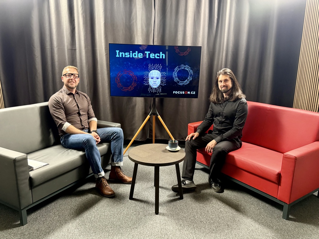 Inside Tech interview, two guests on stage